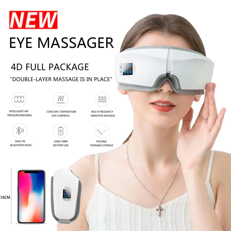 Masajeador de ojos con vibración y airbag inteligente 4D