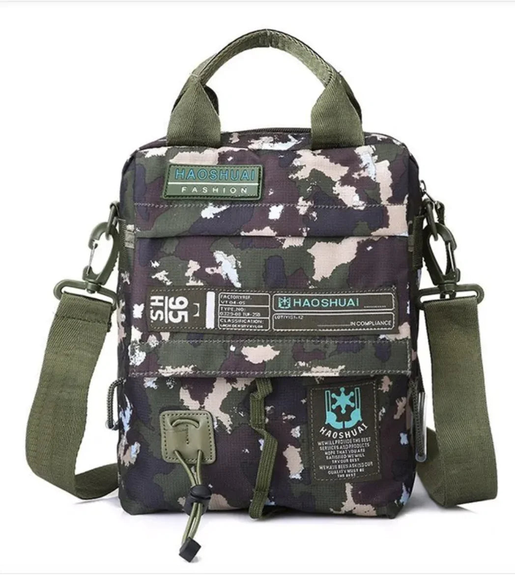 Bolso bandolera de nailon para exteriores y mochila pequeña tipo mensajero para hombre
