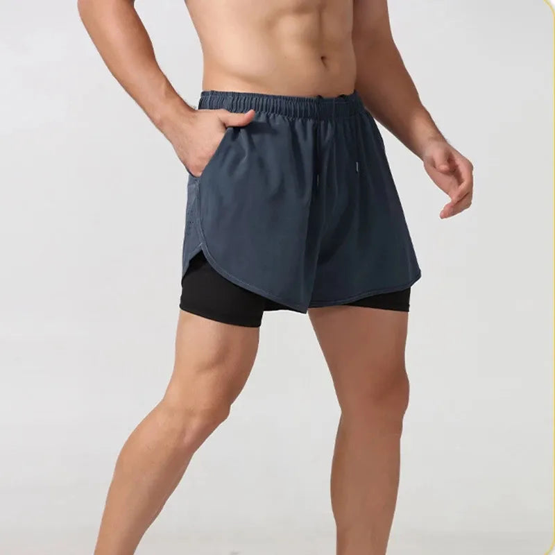 Pantalones cortos de secado rápido para correr para hombre