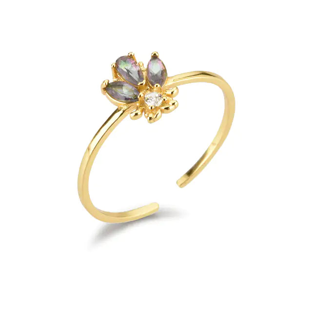 Colección de anillos y pendientes de abejas de invierno