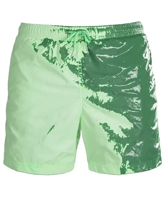 Pantalones cortos de playa para hombre con cambio de color mágico