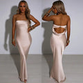 Vestido de noche sexy de satén Giyu