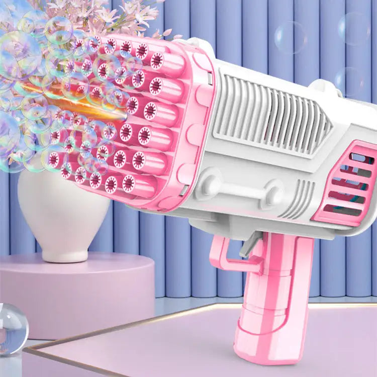 Máquina Gatling con pistola de burbujas