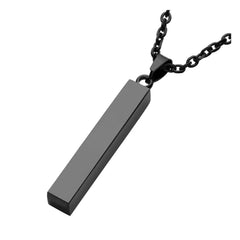 Steel Vertical Bar Pendant Necklace