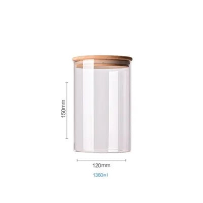Recipientes para almacenar alimentos de vidrio de borosilicato recubierto de bambú