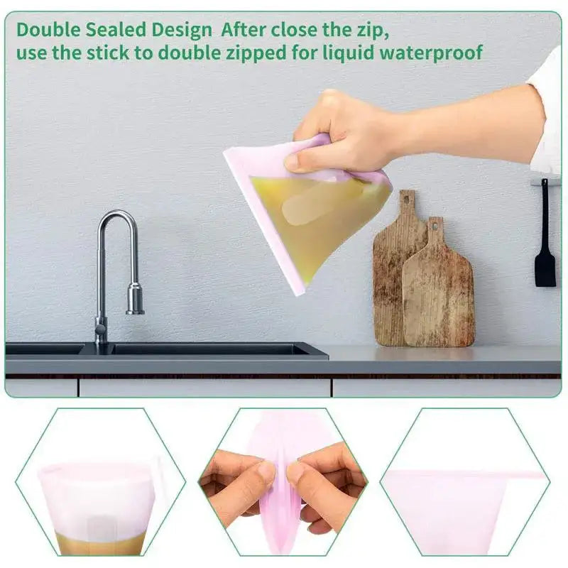 Bolsa de silicona reutilizable para almacenar alimentos