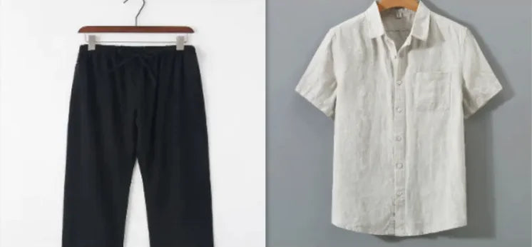 Camisa de lino con cuello alto y efecto ventilado