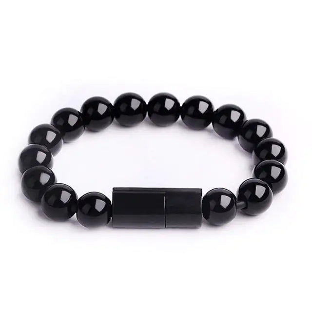 Pulsera de cuentas con cable de carga USB