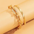 Pulsera con dije de cadena de circonitas de cristal