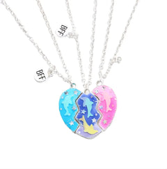 Children's Dolphin Love Necklace Set with Dripping Oil Magnet