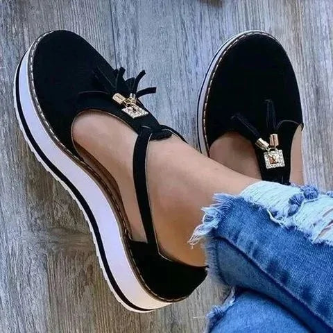 Zapatos planos de mujer con suela gruesa y plataforma