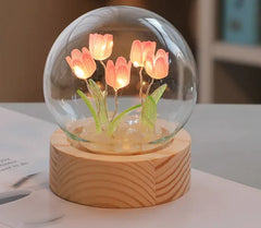 Handmade DIY LED Tulip Flower Night Light – Bedside Table Lamp