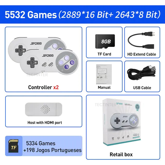 Consola de videojuegos compatible con HDMI con 1500 juegos para SNES/NES