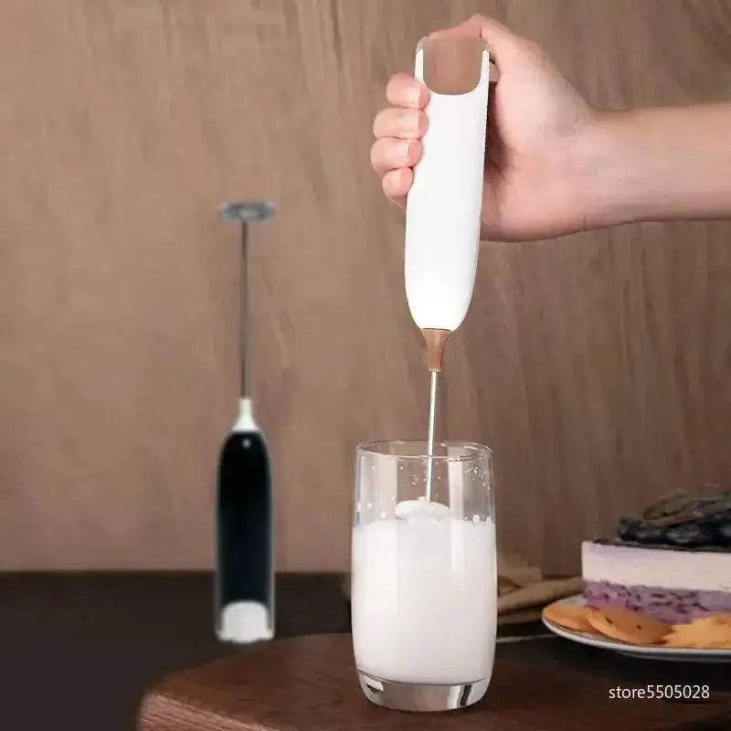 Espumador de leche eléctrico portátil, miniespumador de leche, máquina para hacer espuma de café, capuchino, crema, batidor, batidor de huevos espumoso, accesorio de cocina