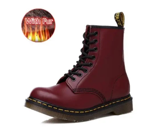 Botas de cuero con suela gruesa