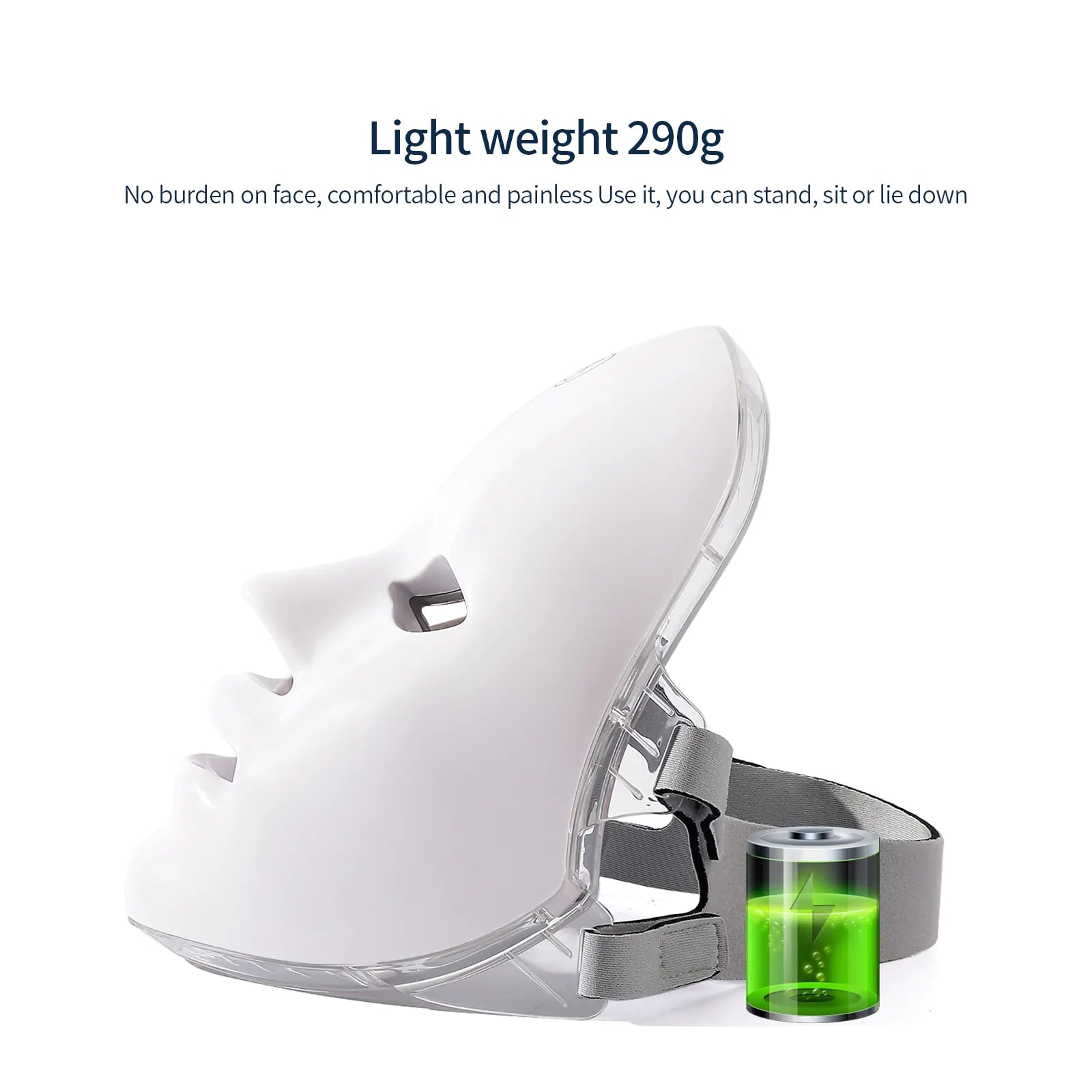 Máscara facial LED con carga USB