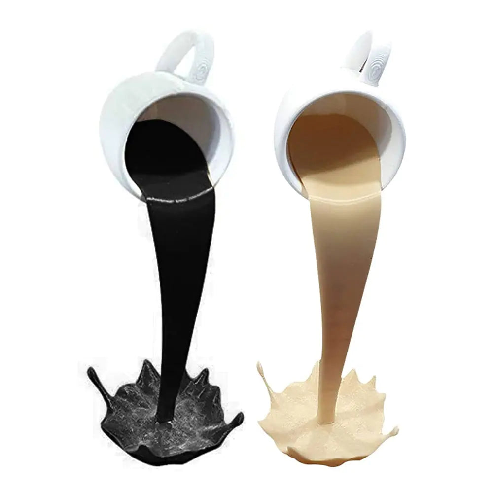 Estatuas de resina Taza de café flotante Escultura artística Cocina Hogar