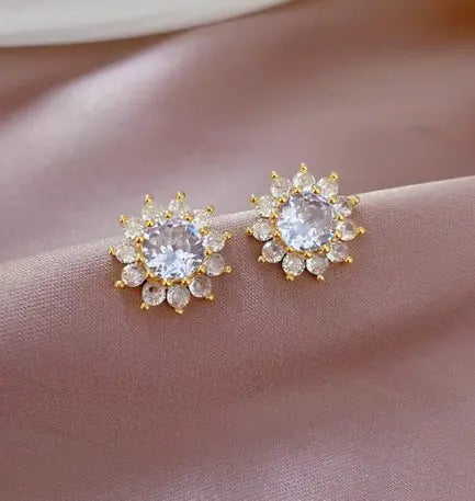 Collar/pendientes de girasol de cristal