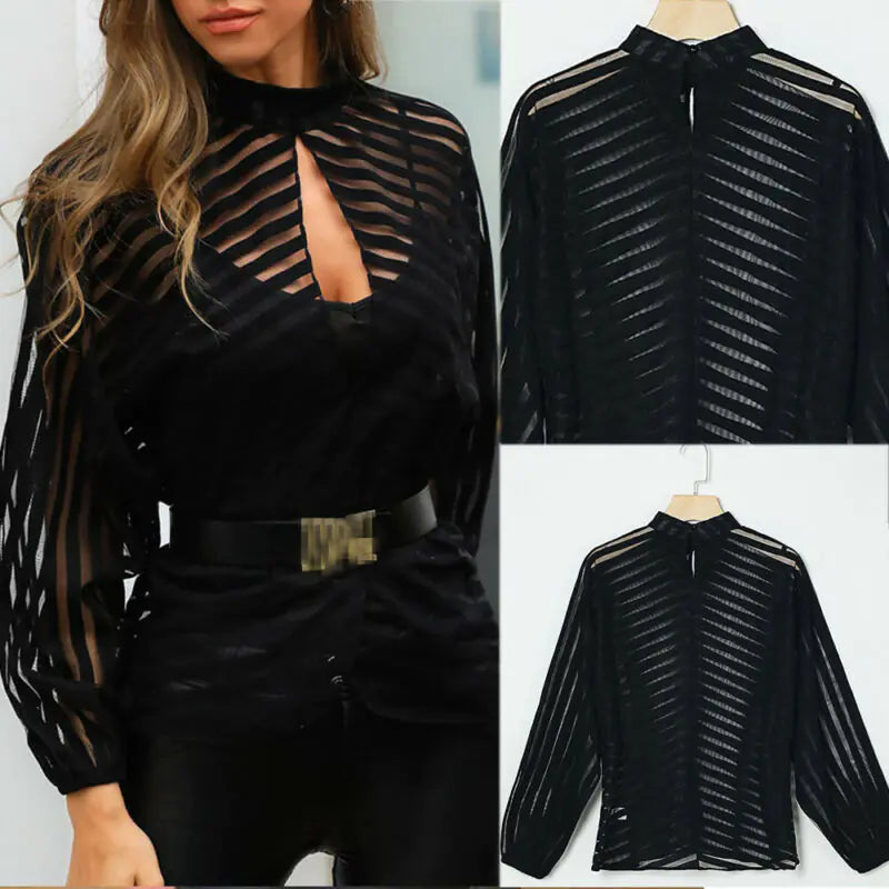 Blusa de malla de mujer