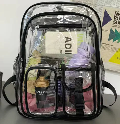 Mochila transparente resistente para la escuela y viajes