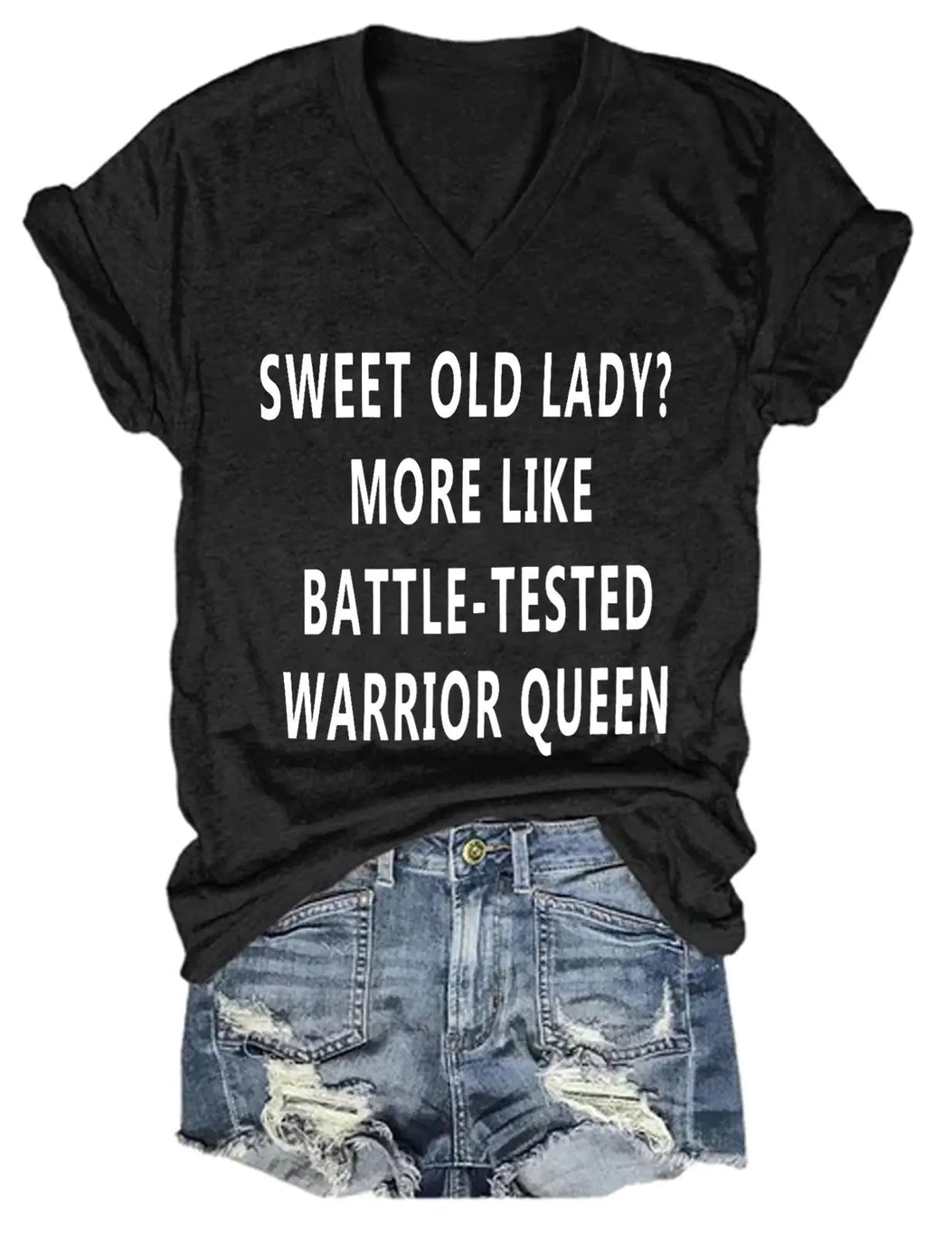 Camiseta con estampado "Sweet Old Lady" para mujer