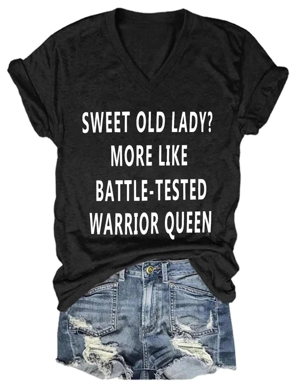 Camiseta con estampado "Sweet Old Lady" para mujer