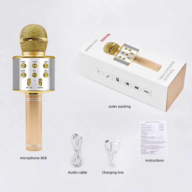 Micrófono inalámbrico de karaoke con Bluetooth