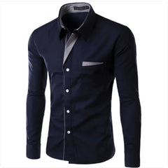 European And American Simple Men's Long Sleeve Shirt