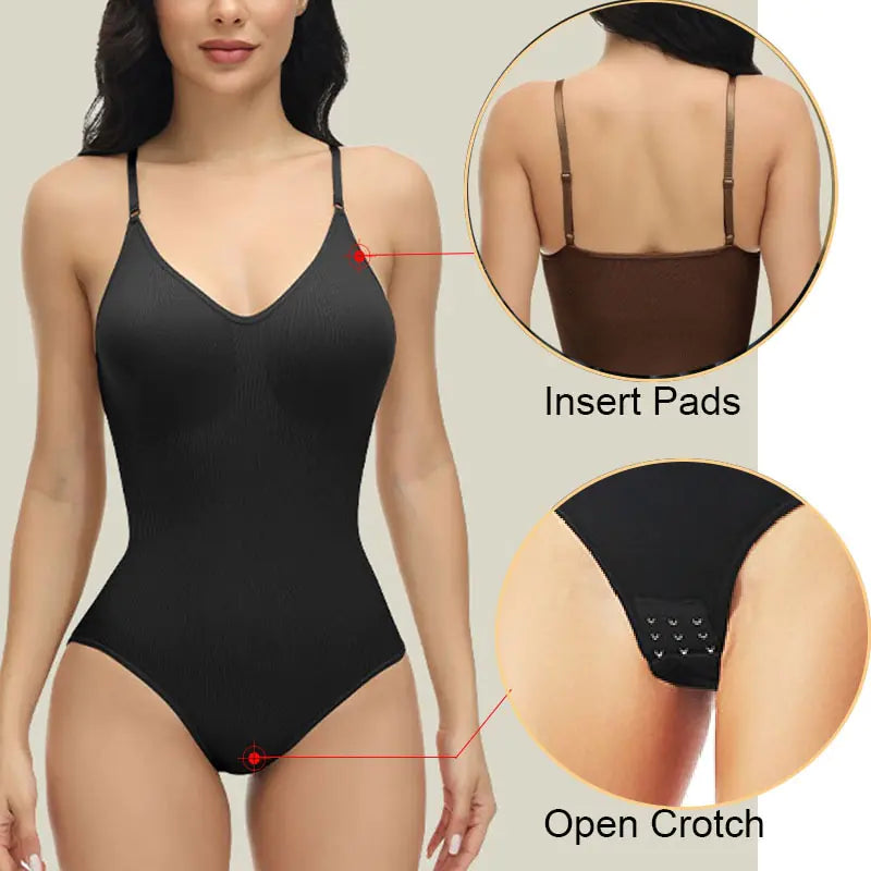 Body con tirantes finos y escote en V
