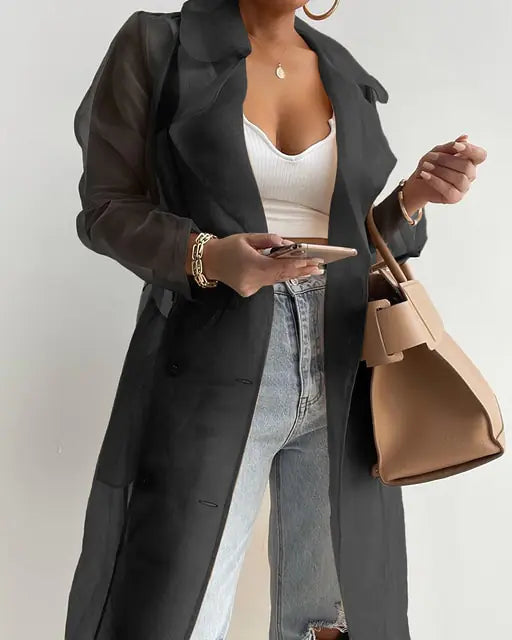 Tops transparentes para exteriores a la moda para mujer