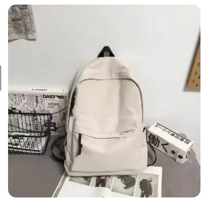 Mochila de nailon para portátil de gran capacidad y sencilla para mujer