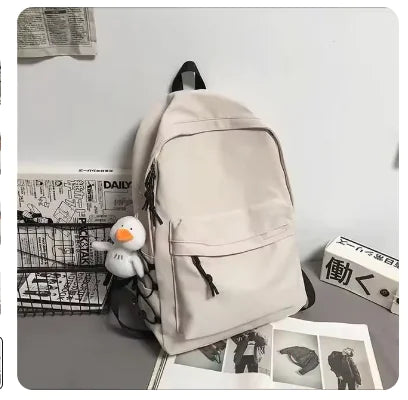 Mochila de nailon para portátil de gran capacidad y sencilla para mujer