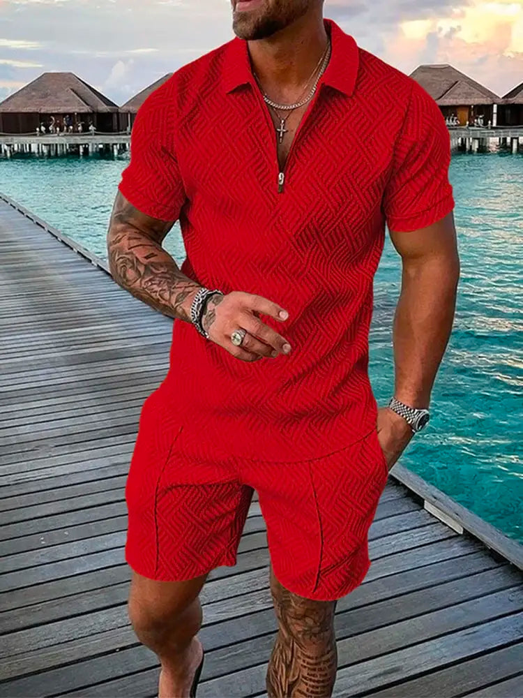 Conjunto deportivo informal de dos piezas para hombre de verano 2024