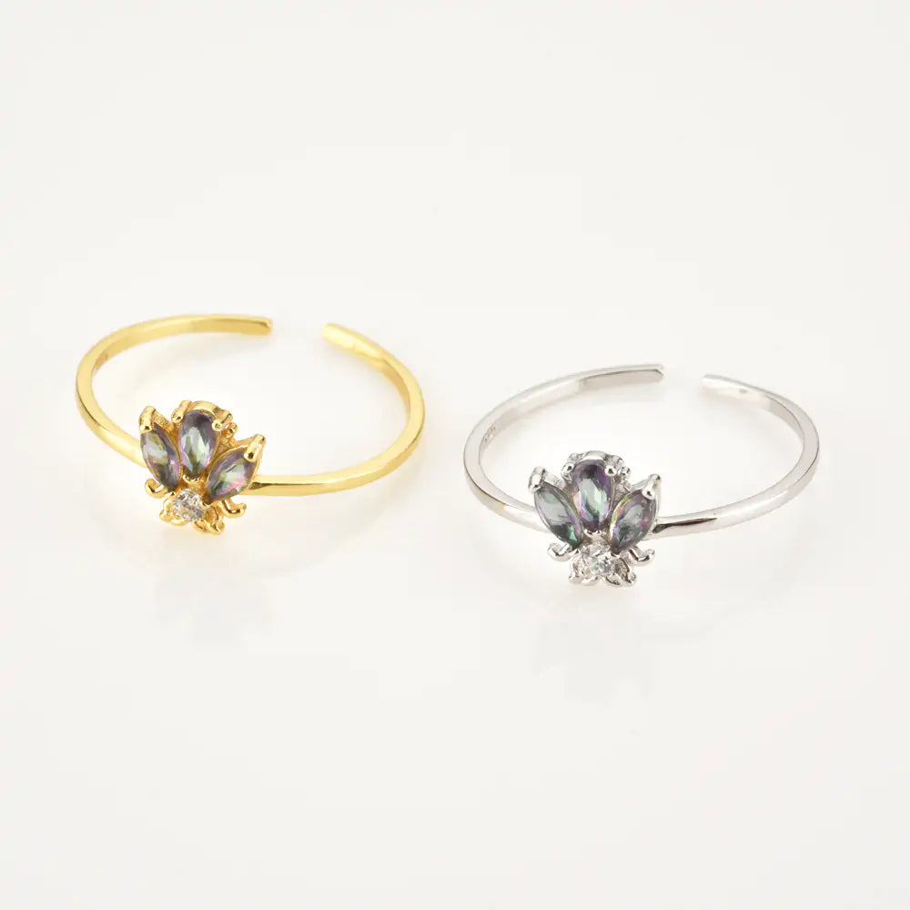 Colección de anillos y pendientes de abejas de invierno