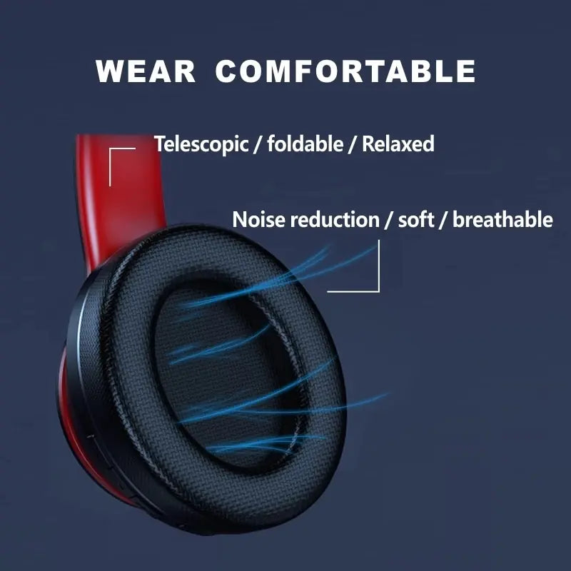 Auriculares para juegos con Bluetooth, plegables y con diadema