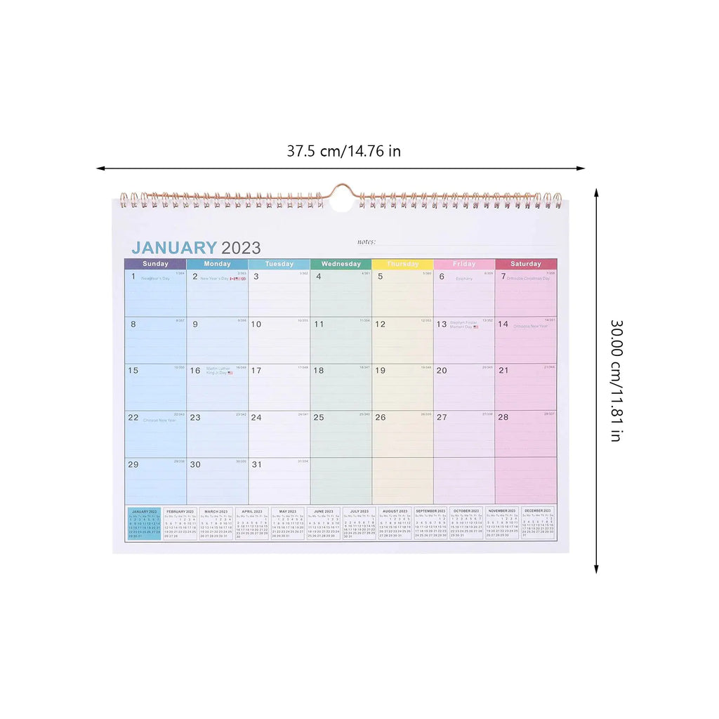 Calendario mensual colgante para colgar en la pared, para citas, para el hogar y vacaciones