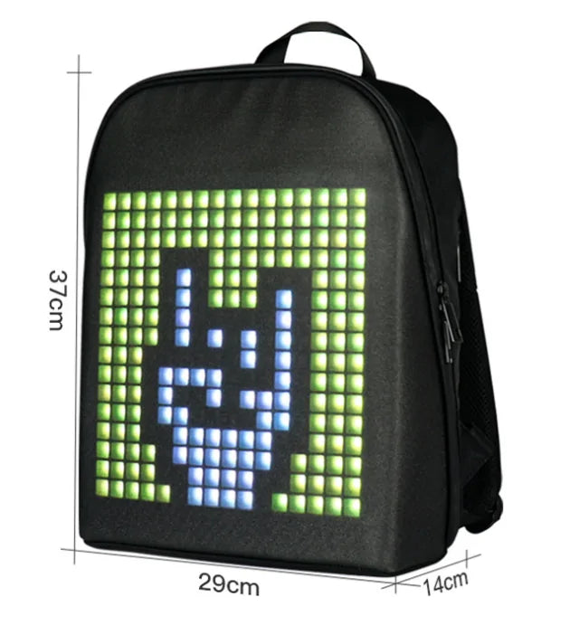 Mochila impermeable con pantalla LED dinámica