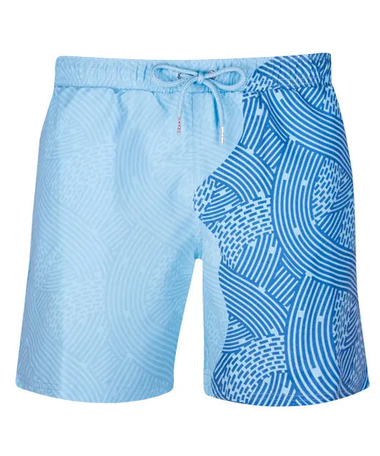 Pantalones cortos de playa para hombre con cambio de color mágico