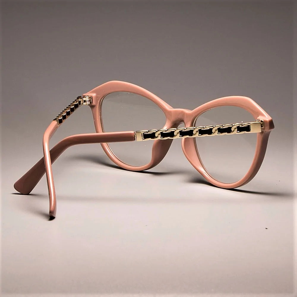 Gafas cuadradas de color caqui con forma de ojo de gato