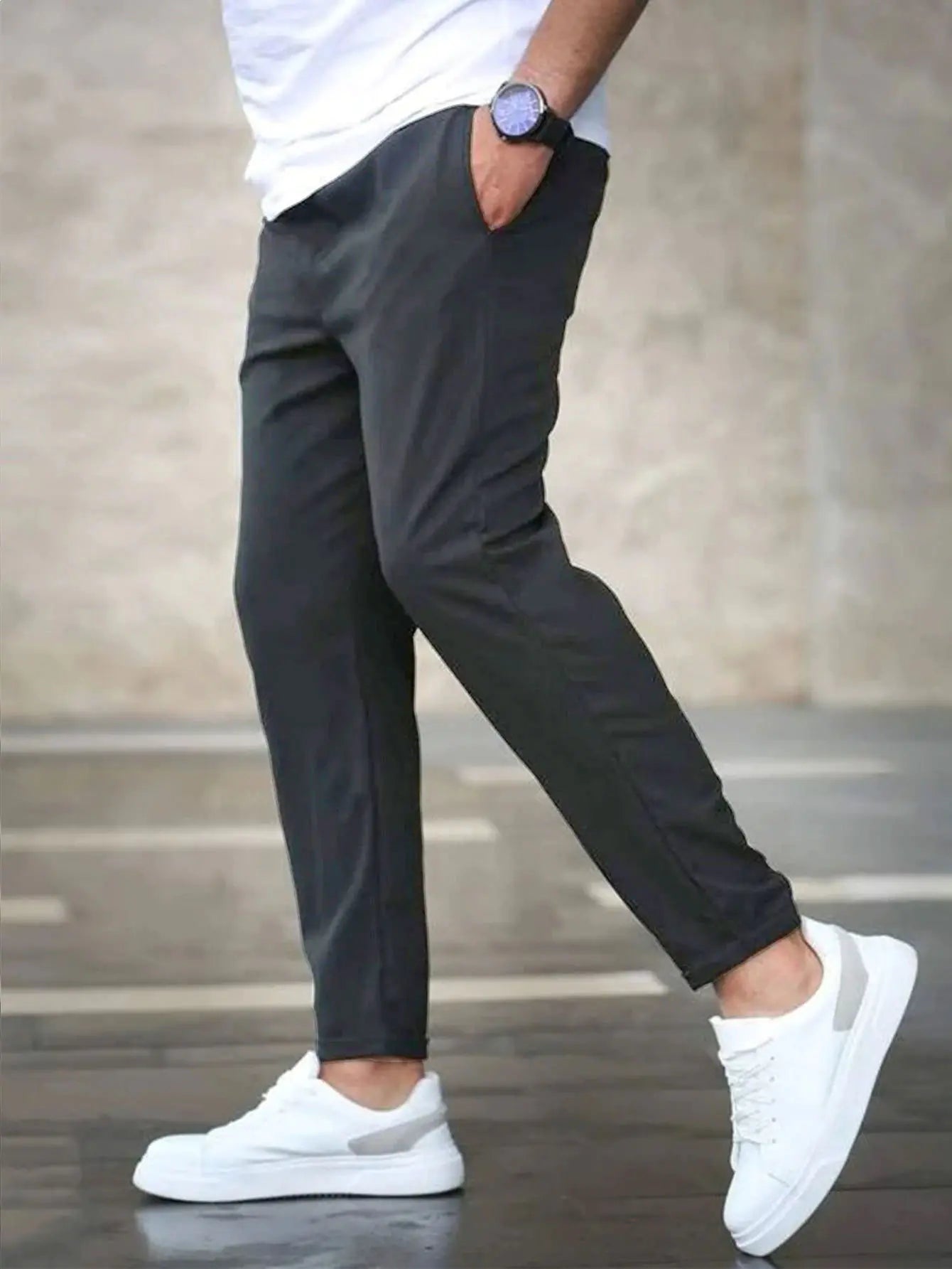 Pantalones casuales de corte crop para hombre