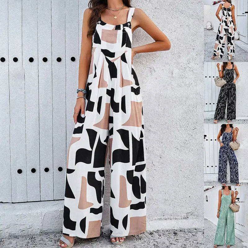 Mono de cuello cuadrado con estampado de moda