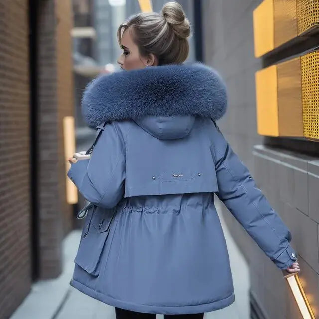 Chaqueta de invierno para mujer, parka de moda