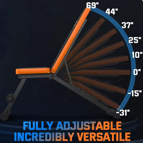 Banco de gimnasio para el hogar plegable y ajustable
