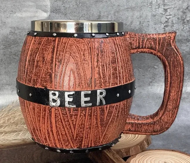 Taza de cerveza de gran capacidad creativa con forma de barril de simulación