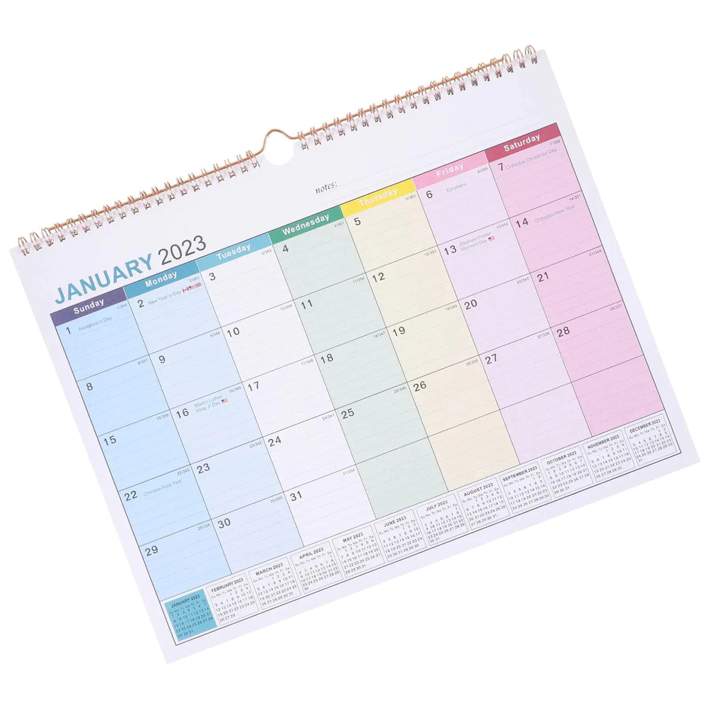 Calendario mensual colgante para colgar en la pared, para citas, para el hogar y vacaciones