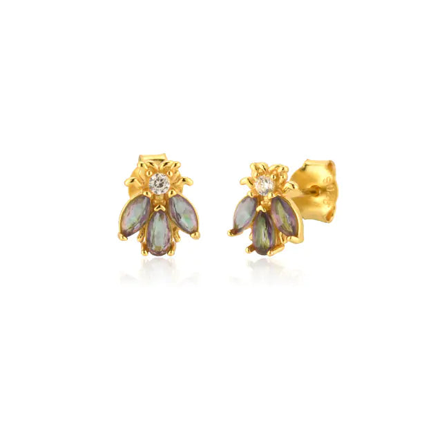 Colección de anillos y pendientes de abejas de invierno