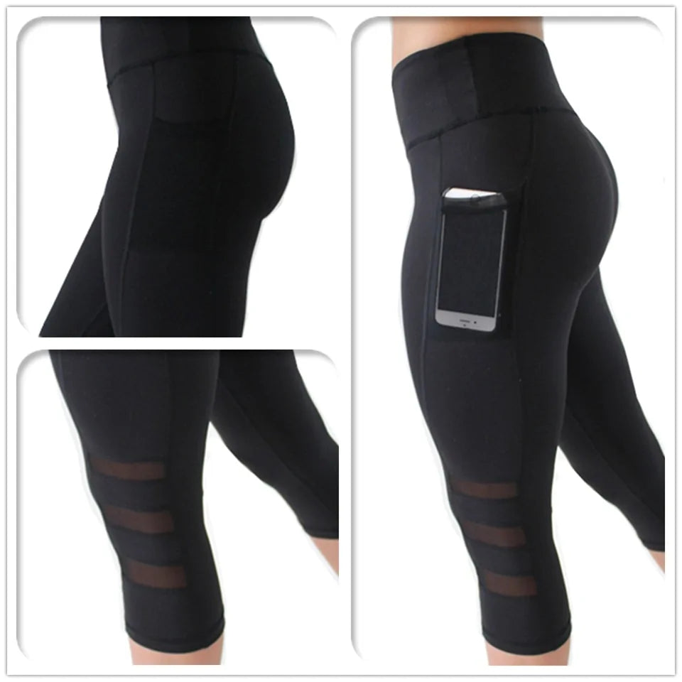 Leggings de yoga para correr hasta la pantorrilla Capri Sport