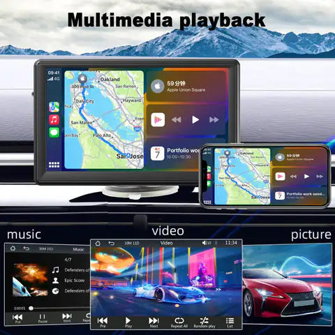 Reproductor multimedia para radio de coche con pantalla táctil