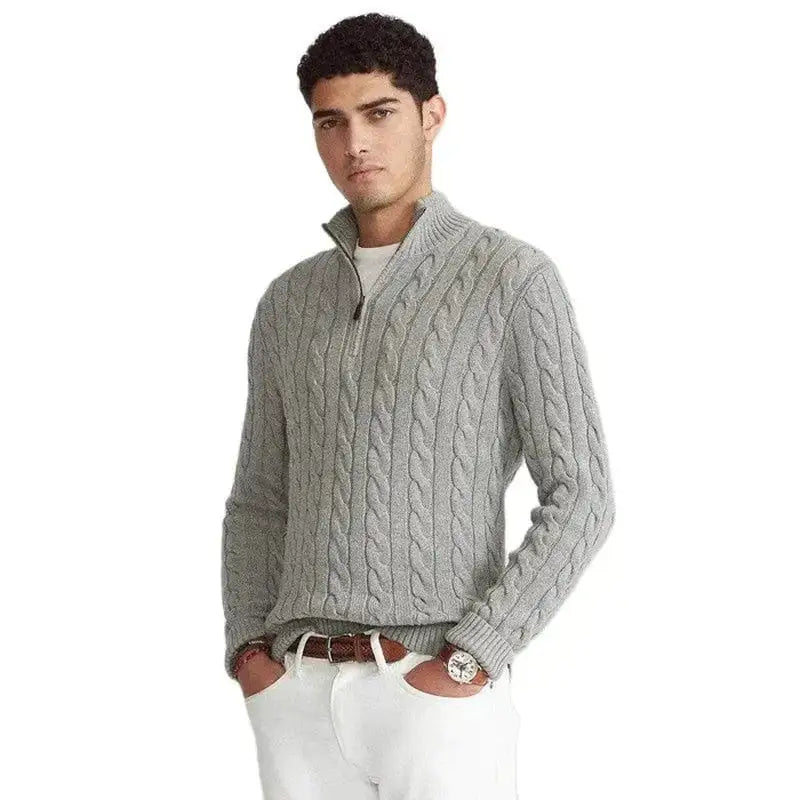 Suéter con media cremallera para hombre