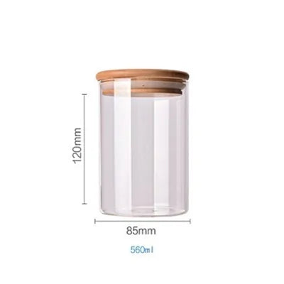 Recipientes para almacenar alimentos de vidrio de borosilicato recubierto de bambú
